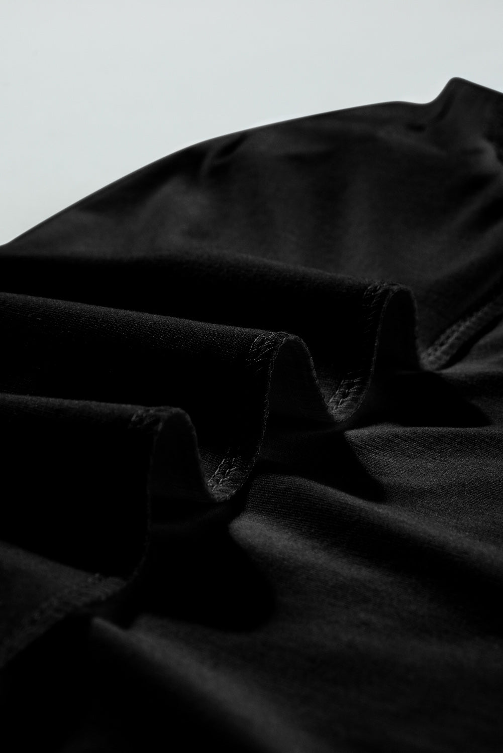 Black Seamed Detail Contrast Lace Raglan Sleeve Tee