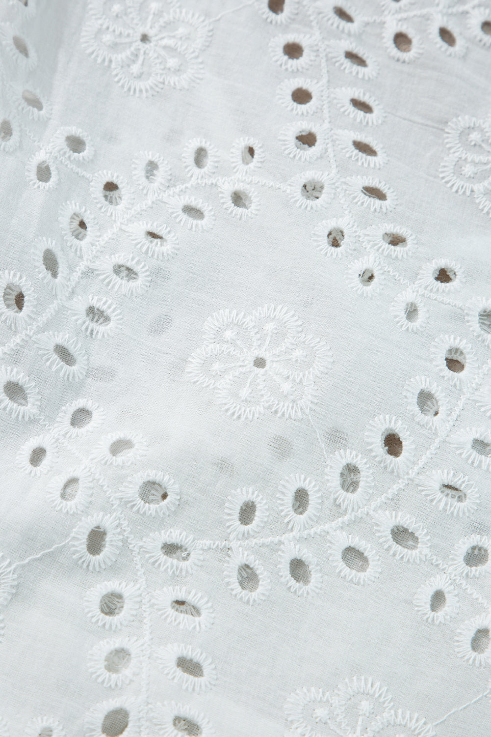 White V Neck Ruffled Embroidered Sleeveless Top