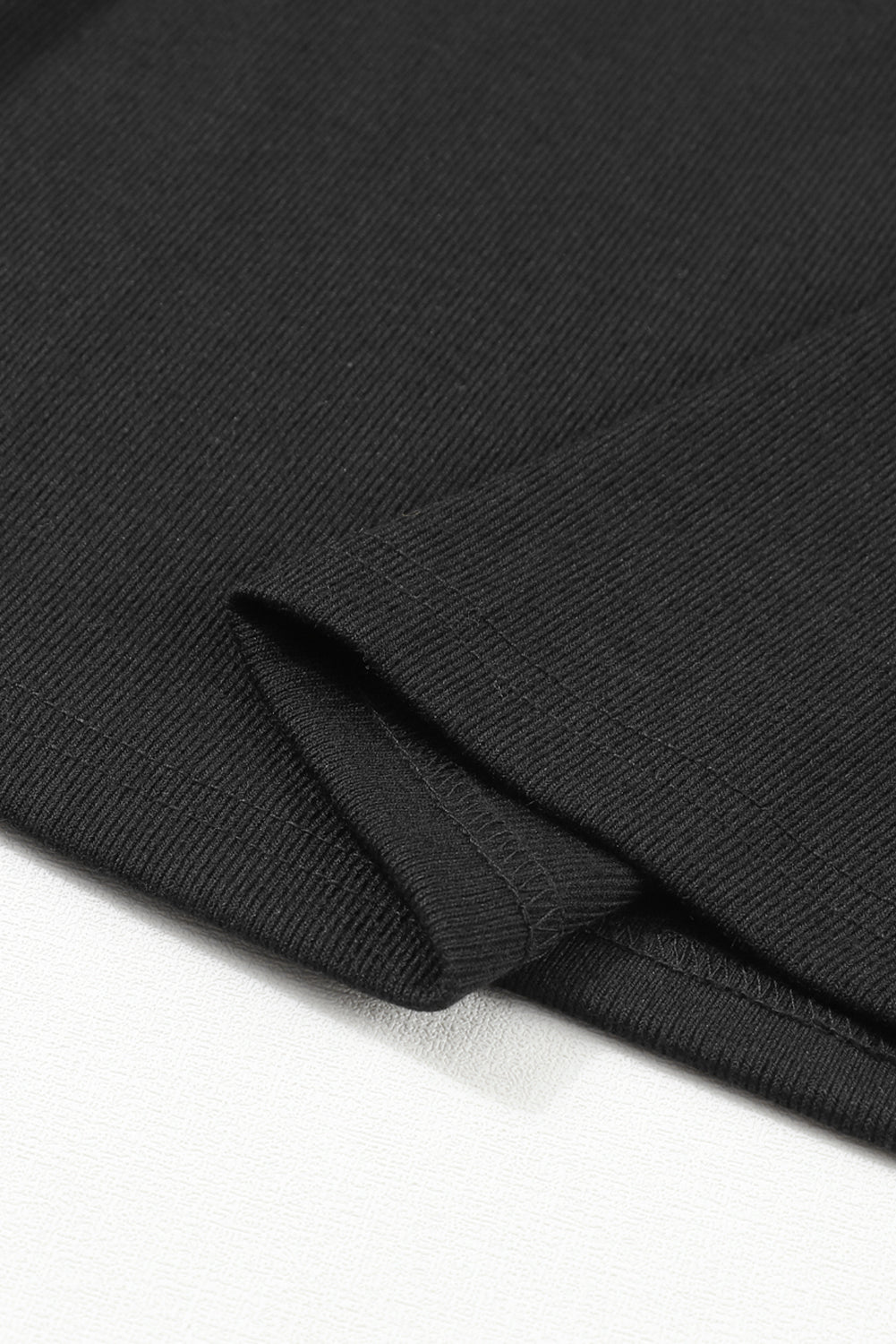 Black Ribbed Peekaboo Cutout Long Sleeve Top