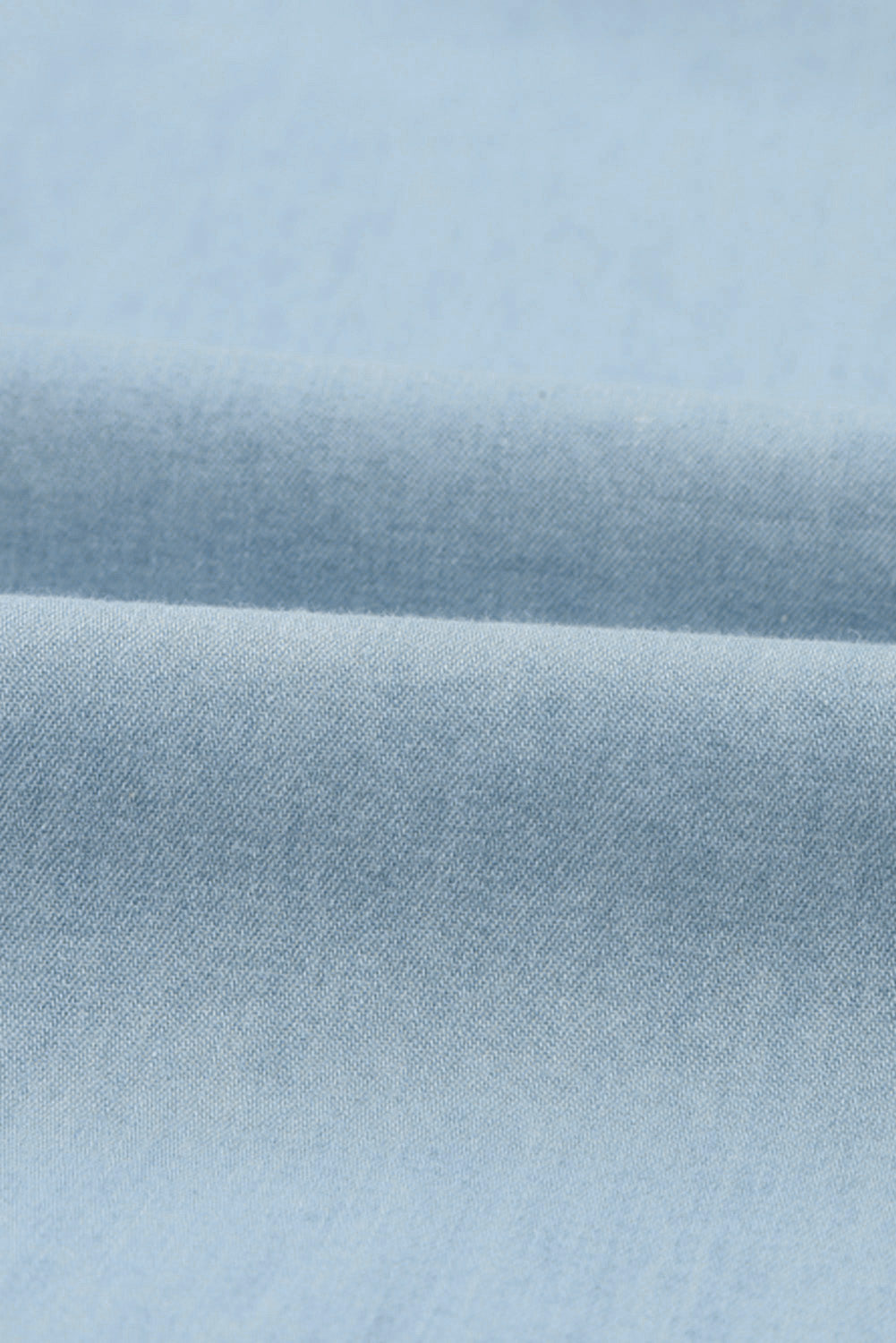 Sky Blue Chambray Shirt Short Sleeves Midi Dress