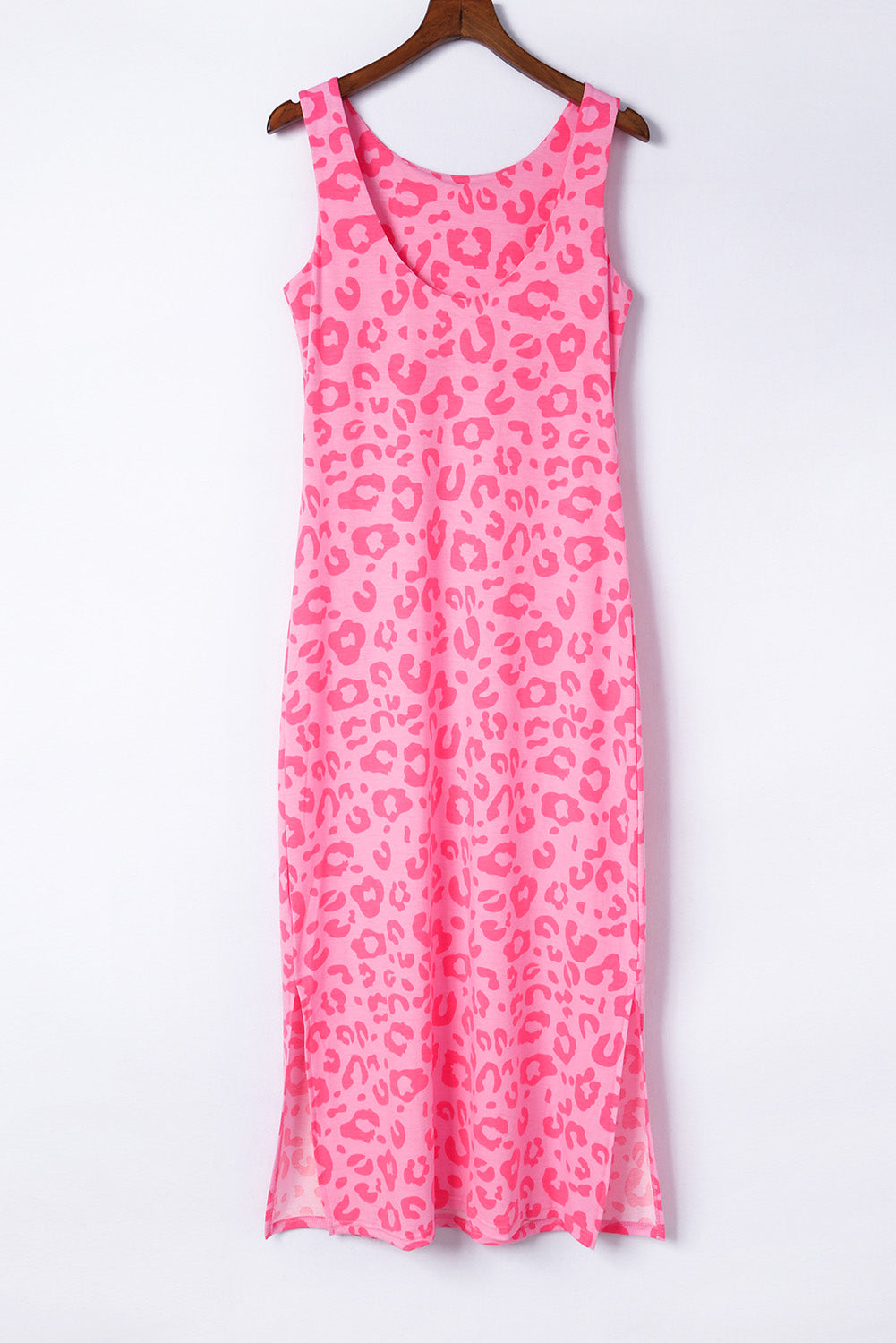 Leopard Print Sleeveless Maxi Dress